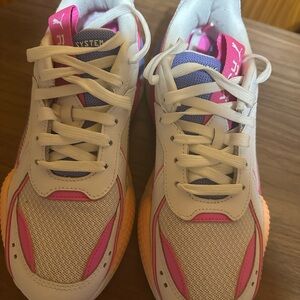 Puma White and Pink Athletic Shoes